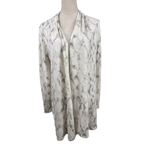 White House Black Market Snake Print Open Front Cardigan Small - Picture 2 of 10